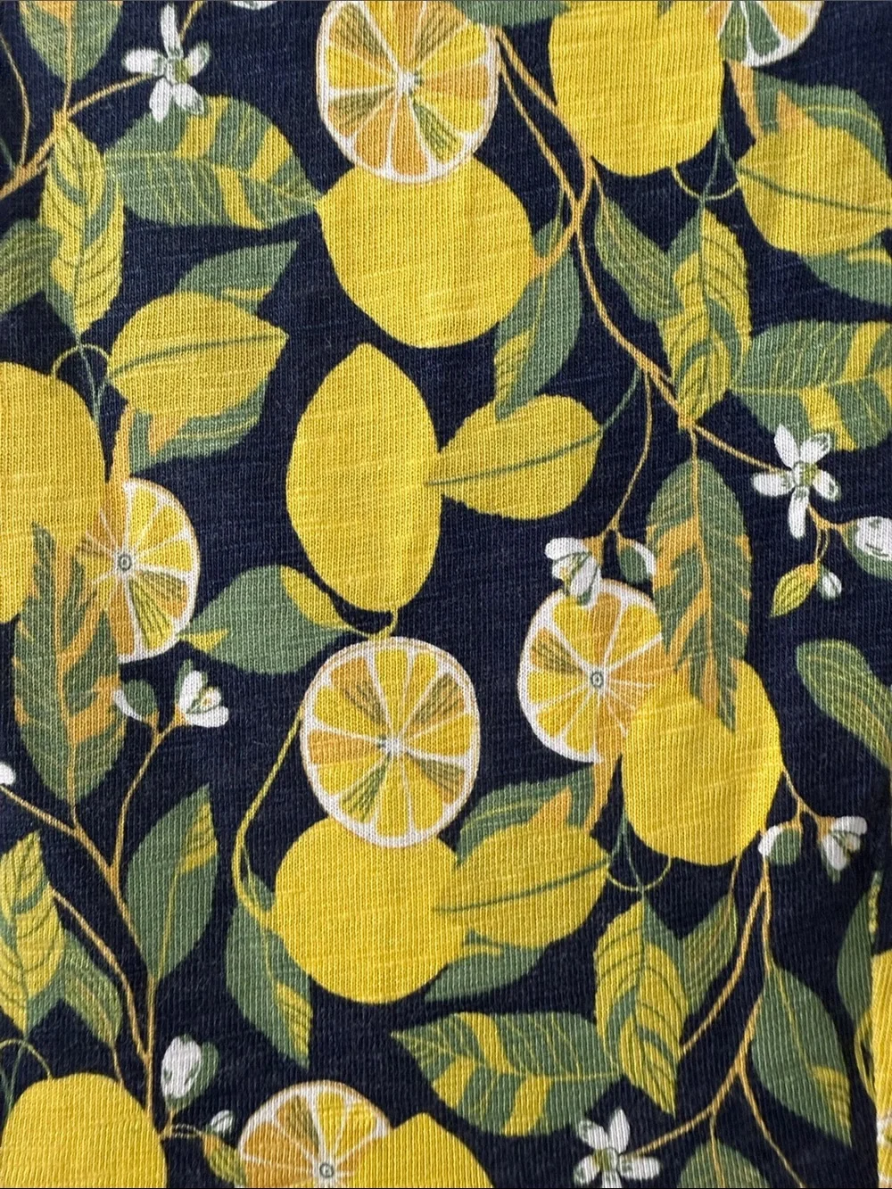 Boden Jersey Dress in Navy and Yellow Lemon Print - Picture 4 of 10